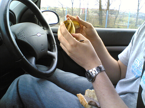 Eating while driving