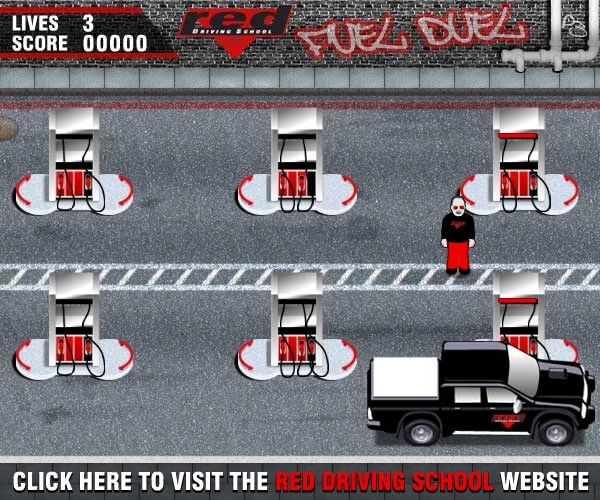 Red Driving school fuel duel game
