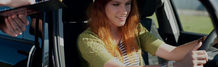 Woman learning to drive